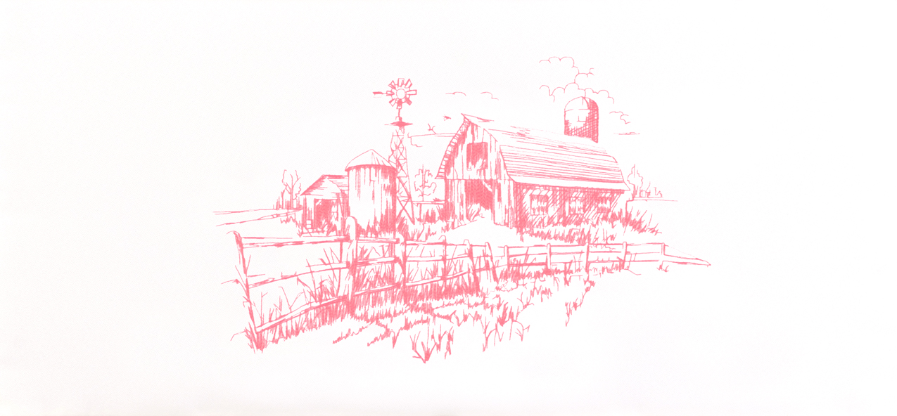 Barn Pink White Faux